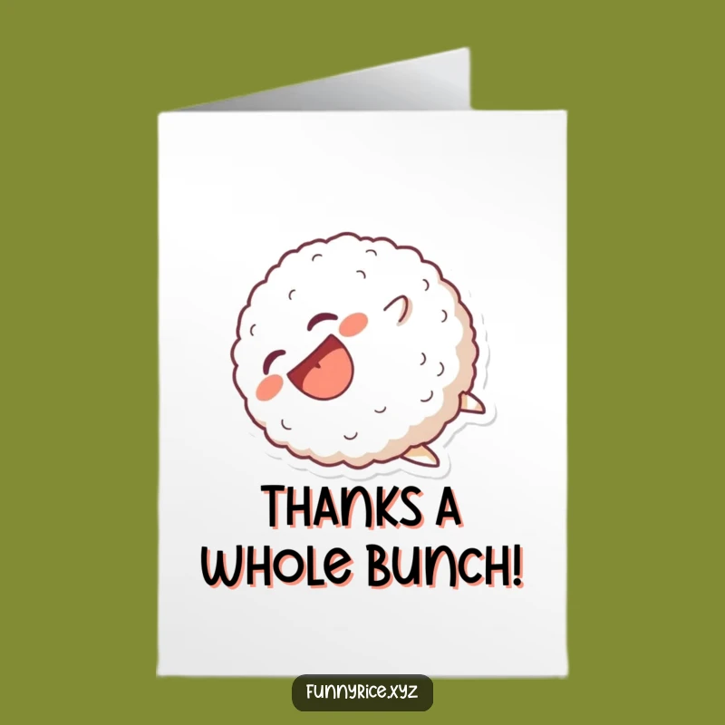 Free Printable Thank You Card: Laughing Rice Ball Tumble Downloadable