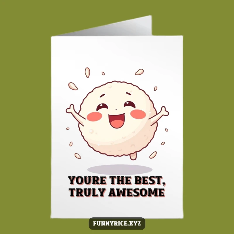 Free Printable Thank You Card: Bouncing Rice Ball, Your Funny Downloadable Gift