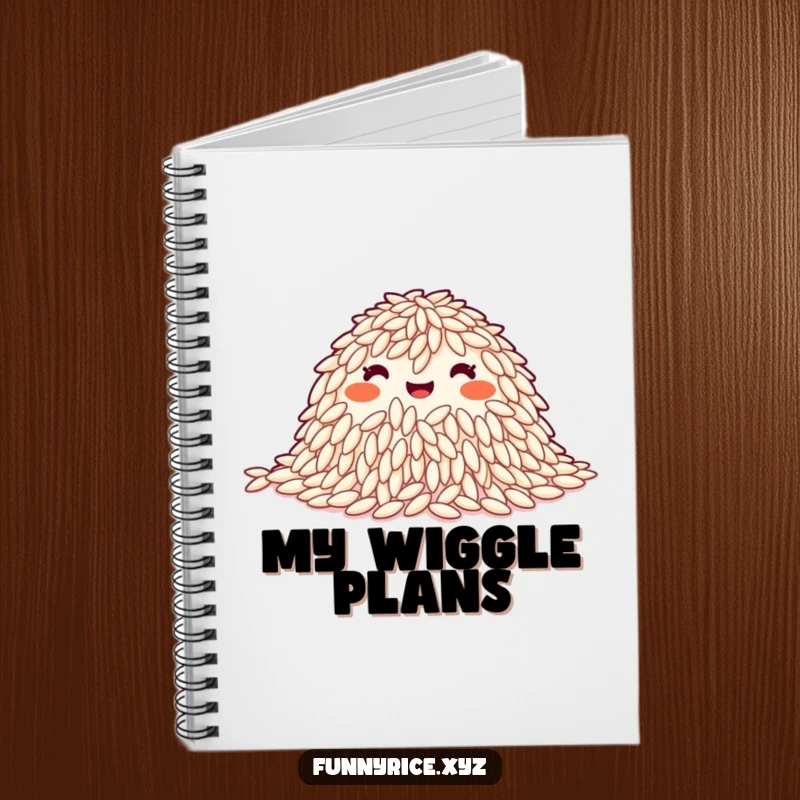 Funny Notebook: A happy pile of rice grains in a synchronized wiggle, inspiring rhythmic thoughts and funny ideas.