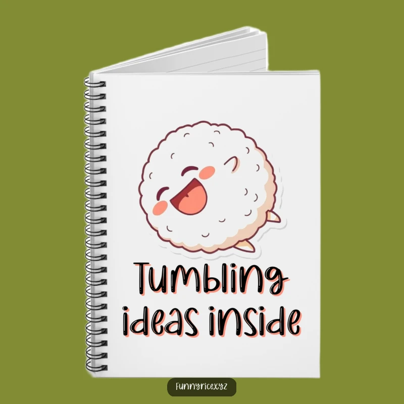 Funny Tumbling Rice Ball Notebook - Capture Every Wild Idea