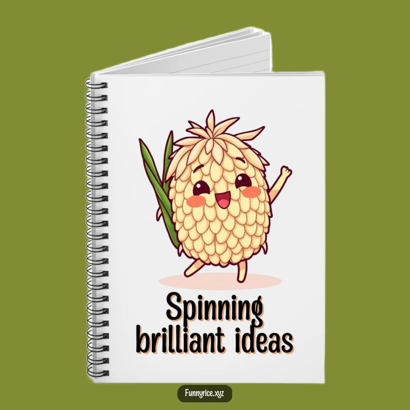 Funny Playful Spin Rice Grain Notebook - Jot Down Your Happy Thoughts