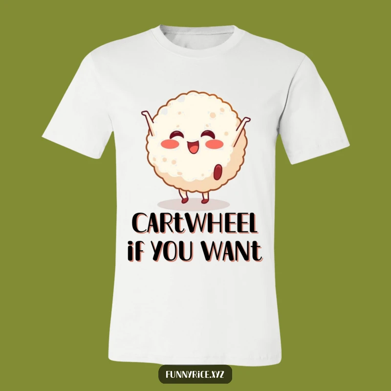 Funny Cartwheeling Rice Ball T-Shirt - Wear Your Energetic Smile