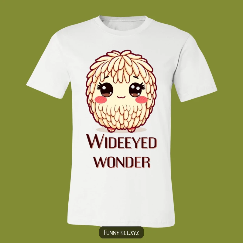 Funny Wide-Eyed Rice T-Shirt: Show Your Playful Side