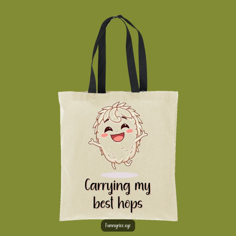 Funny Silly Hop Rice Character Tote Bag - Carry Your Laughs Anywhere