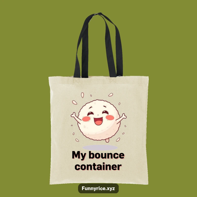Funny Bouncing Rice Ball Tote Bag: Carry Your Delight Everywhere